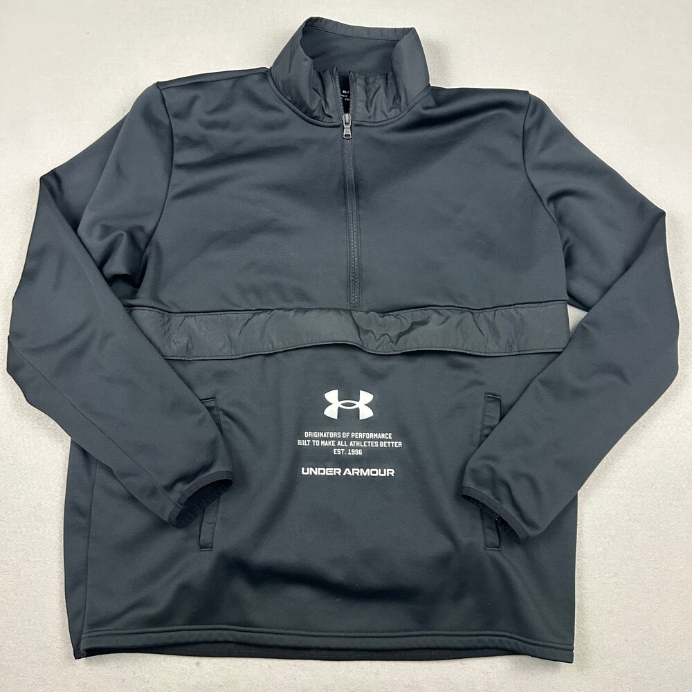 Under Armour Jacket Men Extra Large Black 1/4 Zip ColdGear Pullover Pocket XL